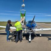 Fundación 'Sillas voladoras' y Cielos de León' con usuarios en las avionetas