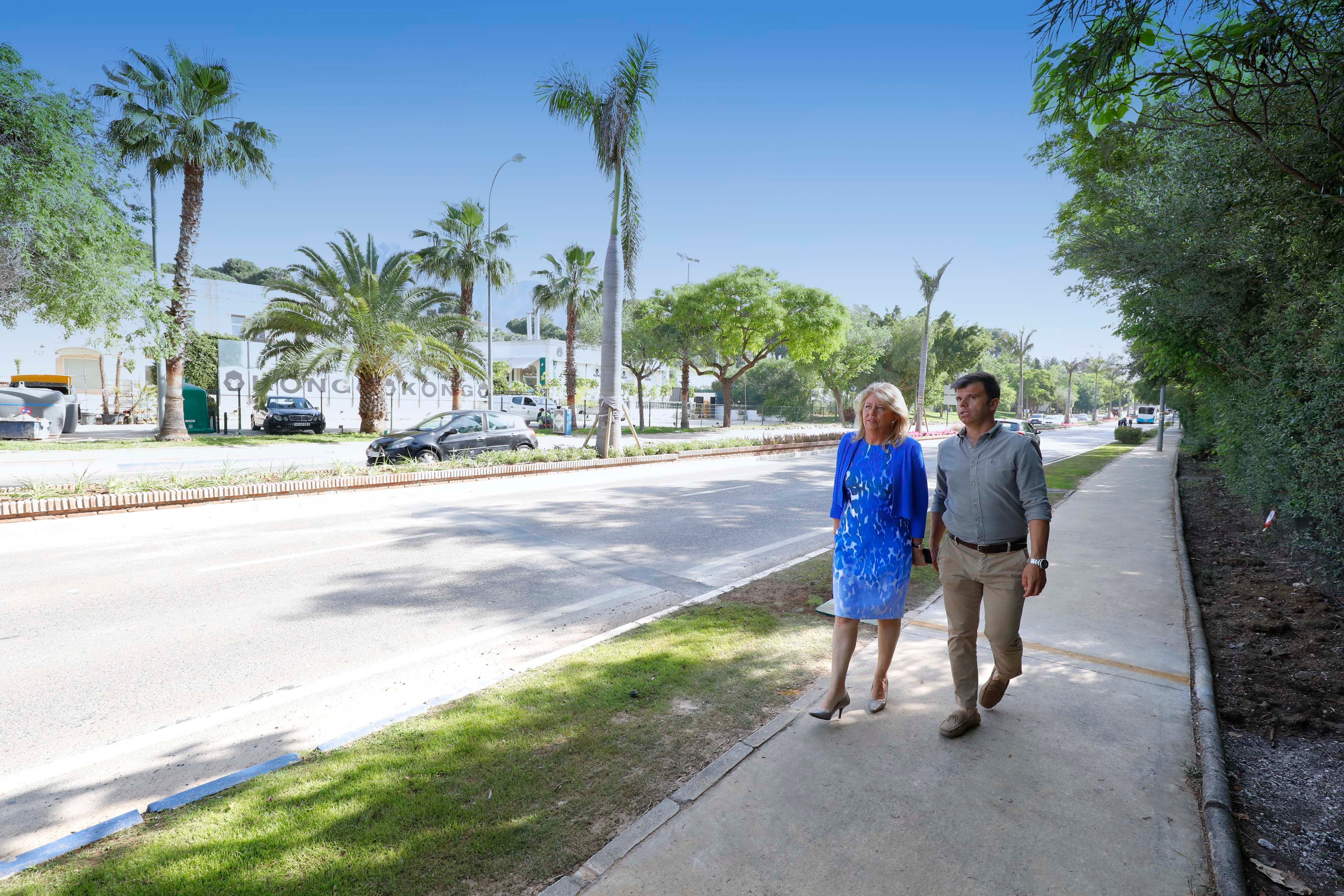 Termina el primer tramo de la jardinera en la Milla de Oro Termina el primer tramo de la jardinera en la Milla de Oro
