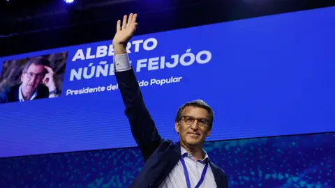 El líder del Partido Popular, Alberto Núñez Feijóo, durante la segunda jornada del Congreso extraordinario del PP de Madrid 