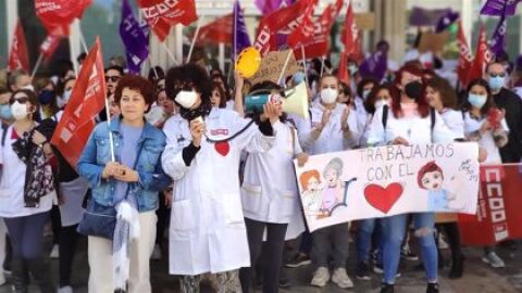 Una de las concentraciones de las trabajadoras durante la huelga en Ciudad Real