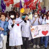 Una de las concentraciones de las trabajadoras durante la huelga en Ciudad Real Una de las concentraciones de las trabajadoras durante la huelga en Ciudad Real