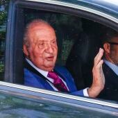 El rey Juan Carlos, a su llegada a Zarzuela.