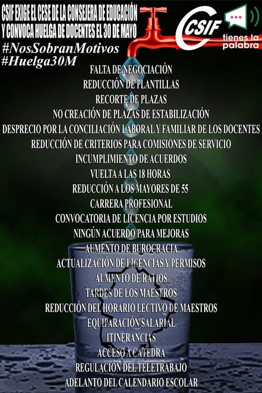 CSIF convoca su huelga de educación para el día 30, UGT y CCOO alcanzan un compromiso con la Junta por el abono de los retrasos CSIF convoca su huelga de educación para el día 30, UGT y CCOO alcanzan un compromiso con la Junta por el abono de los retrasos
