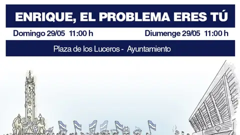 El cartel que promueve la manifestación. El cartel que promueve la manifestación.