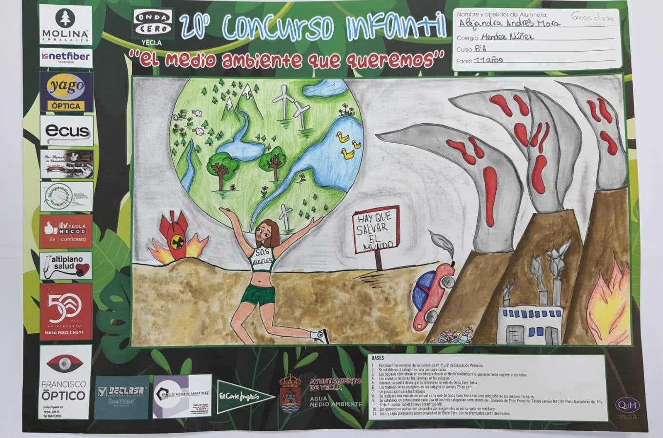 Alejandra Andrés Mora, del colegio "Méndez Núñez", ganadora en 6º de Primaria Alejandra Andrés Mora, del colegio "Méndez Núñez", ganadora en 6º de Primaria