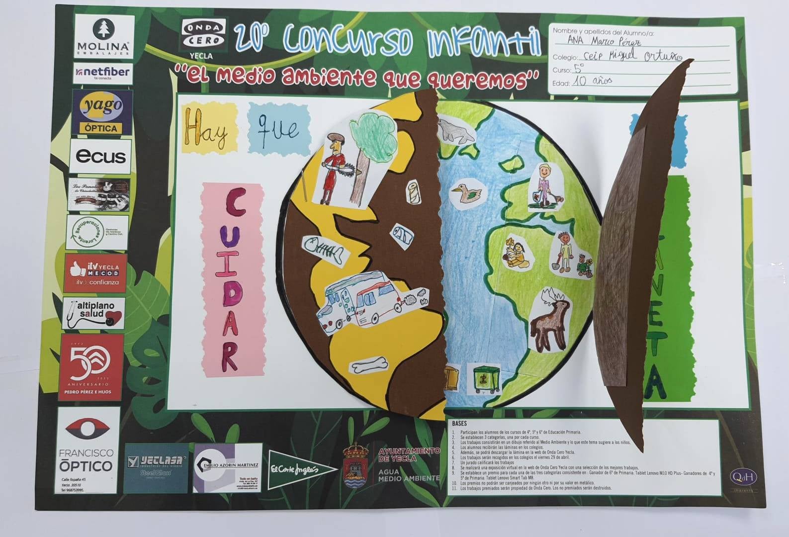 Ana Marco Pérez, del colegio "Miguel Ortuño", ganadora en 5º de Primaria Ana Marco Pérez, del colegio "Miguel Ortuño", ganadora en 5º de Primaria