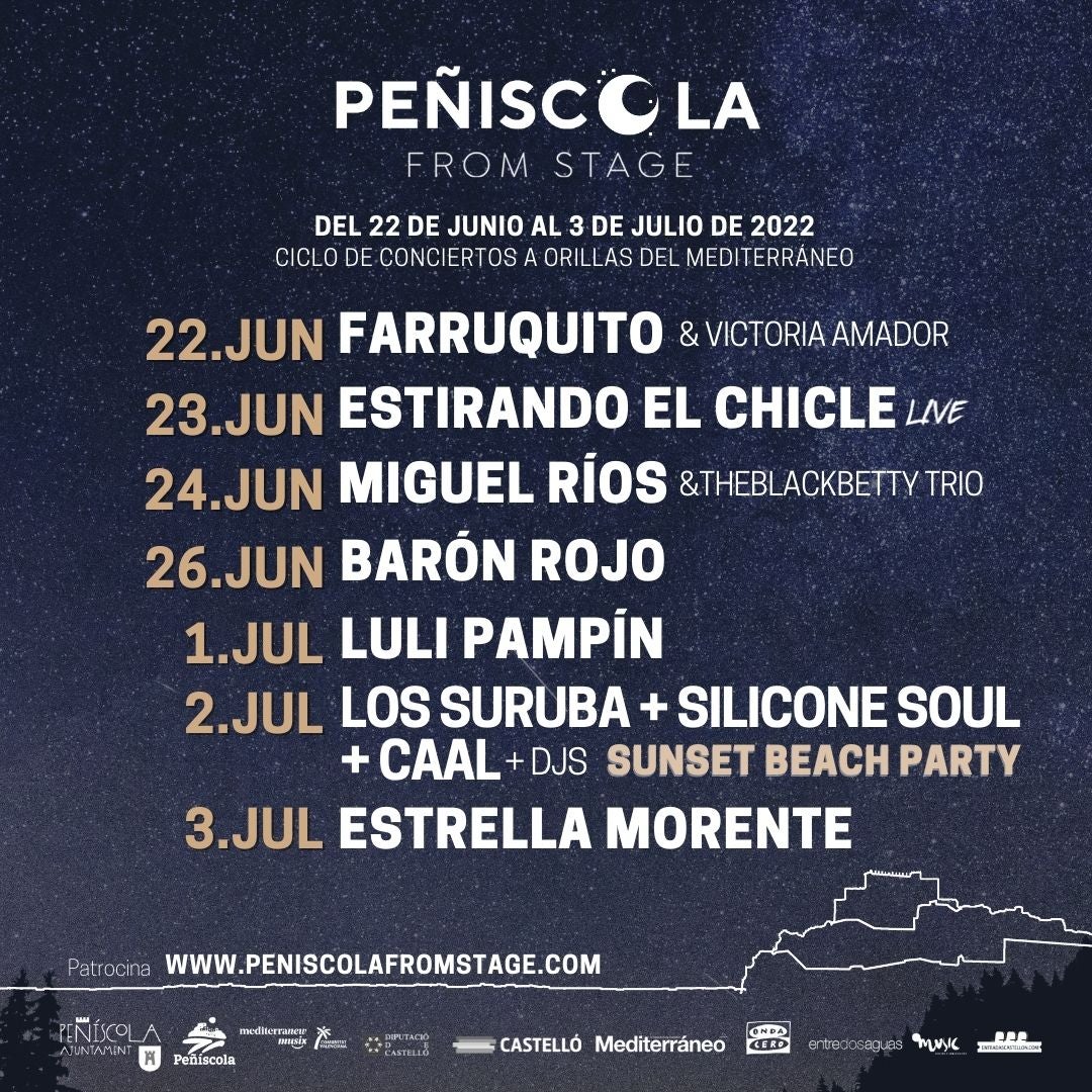 El mejor ciclo cultural del verano regresa en el Peñíscola From Stage 2022 El mejor ciclo cultural del verano regresa en el Peñíscola From Stage 2022