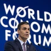 El presidente del Gobierno español, Pedro Sánchez, en la Reunión Anual del Foro Económico Mundial en Davos.