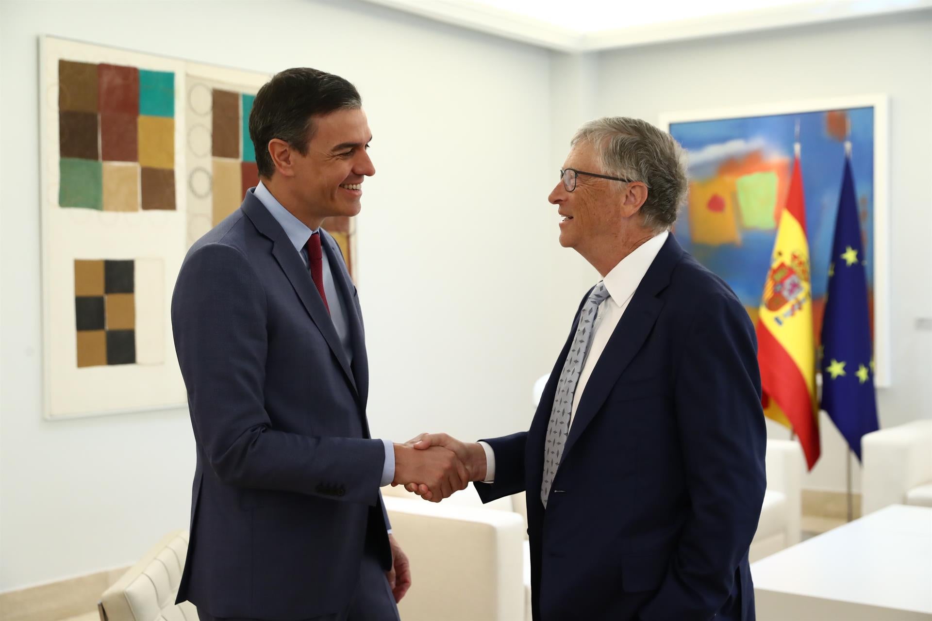 Pedro Sánchez recibe a Bill Gates con el foco en el cambio climático y las pandemias Pedro Sánchez recibe a Bill Gates con el foco en el cambio climático y las pandemias