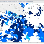 Incidencia acumulada de covid en las provincias de CLM Incidencia acumulada de covid en las provincias de CLM