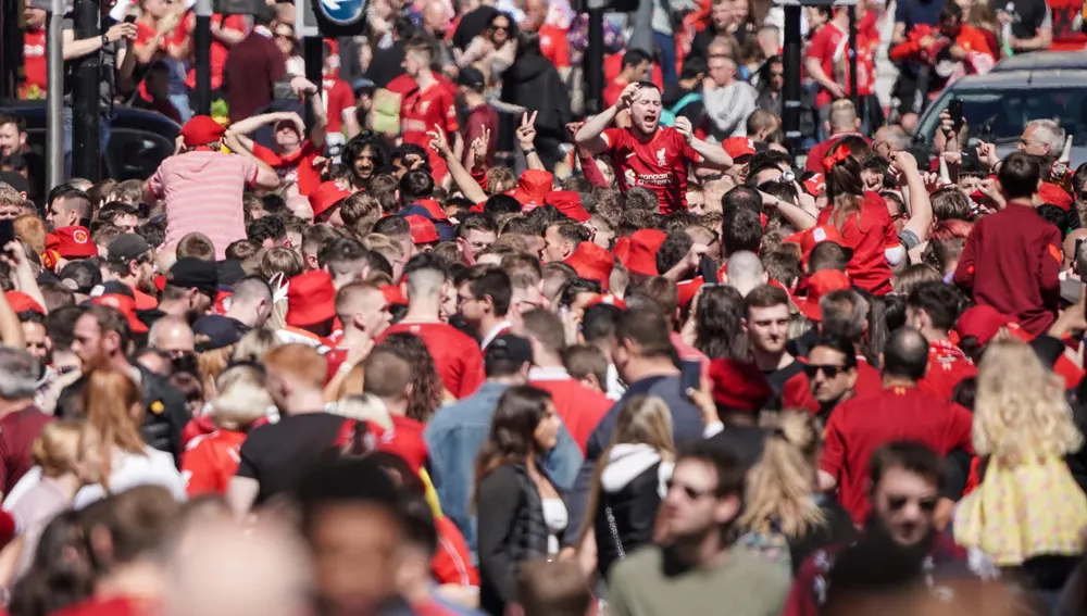 Así están las calles de Liverpool a pocas horas de la final de la Champions. Así están las calles de Liverpool a pocas horas de la final de la Champions.