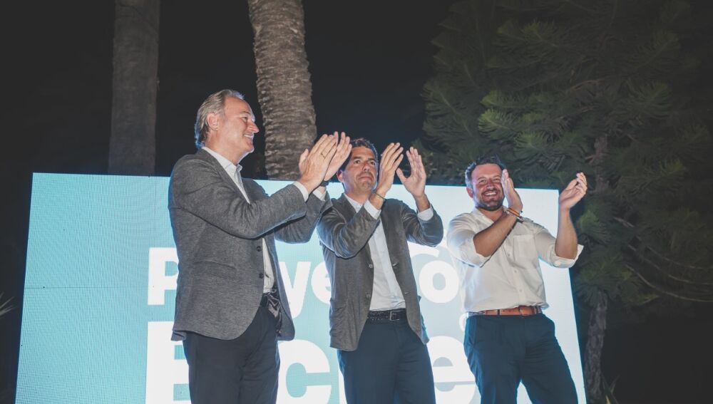 De izquierda a derecha: Alberto Fabra, Carlos Mazón y Pablo Ruz.
