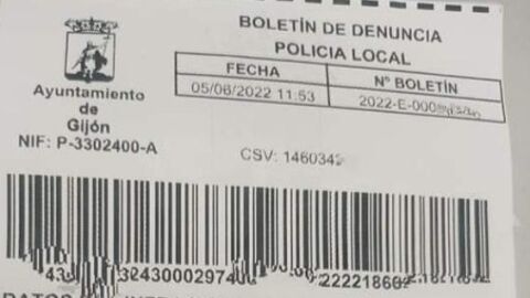 Multa de la Polic&iacute;a local de Gij&oacute;n