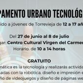 Juventud Torrevieja abre inscripción del campamento urbano tecnológico para adolescentes 
