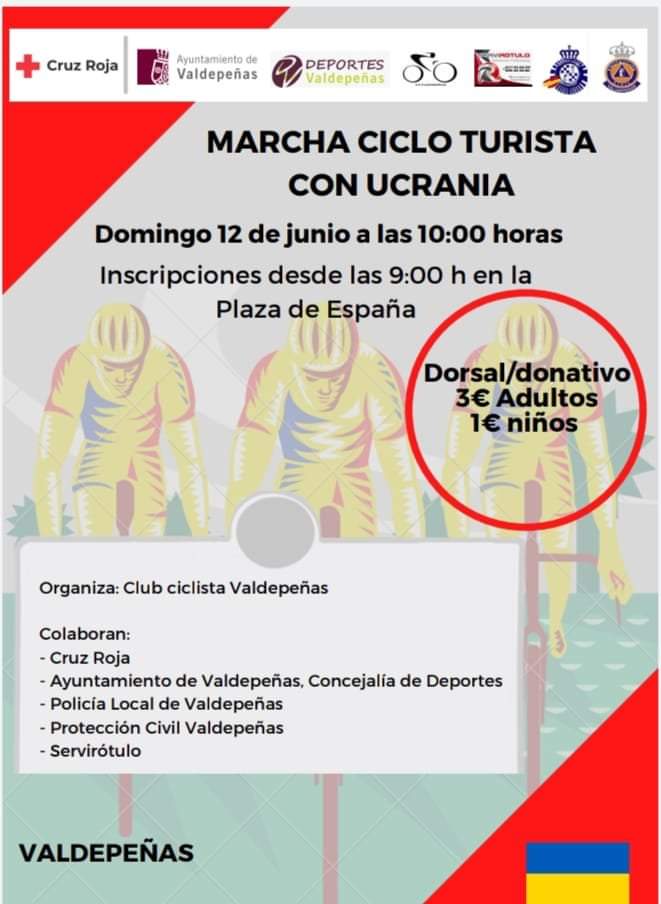 Club Ciclista Valdepeñas y Cruz Roja nos invitan a una marcha cicloturista Club Ciclista Valdepeñas y Cruz Roja nos invitan a una marcha cicloturista
