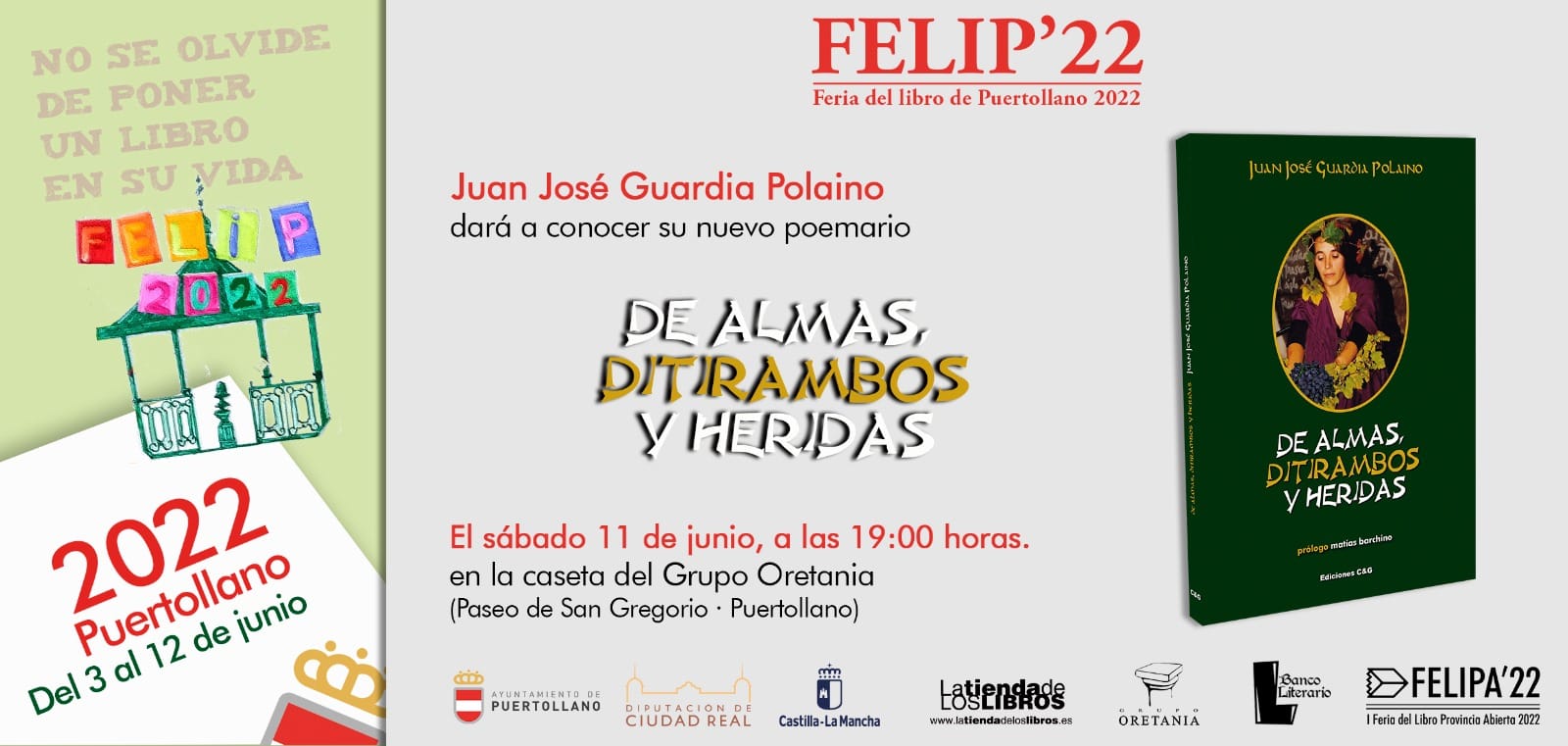 Juan José Guardia Polaino firmará ejemplares de su nuevo poemario De Almas, Ditirambos y Heridas Juan José Guardia Polaino firmará ejemplares de su nuevo poemario De Almas, Ditirambos y Heridas