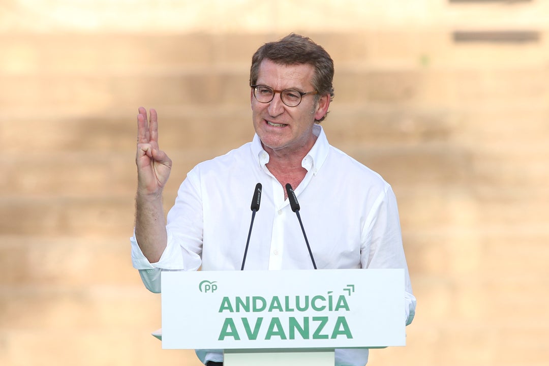 Feijóo insta al PSOE a apoyar un gobierno del PP para bloquear la entrada de Vox en Andalucía Feijóo insta al PSOE a apoyar un gobierno del PP para bloquear la entrada de Vox en Andalucía