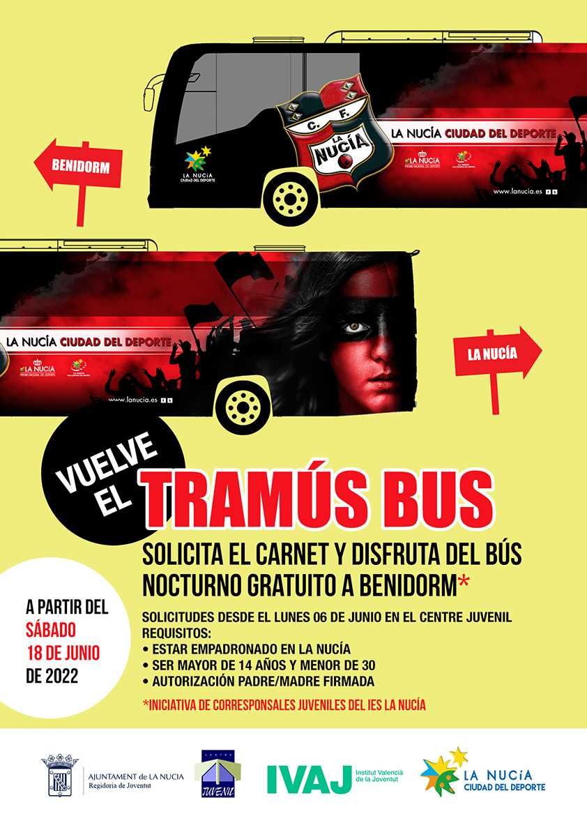 El "Tramús Bus" de la Nucía regresa este viernes con un servicio extraordinario El "Tramús Bus" de la Nucía regresa este viernes con un servicio extraordinario