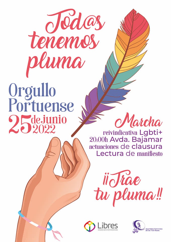 'Todos tenemos pluma', el eslogan del Orgullo Portuense contra el odio 'Todos tenemos pluma', el eslogan del Orgullo Portuense contra el odio