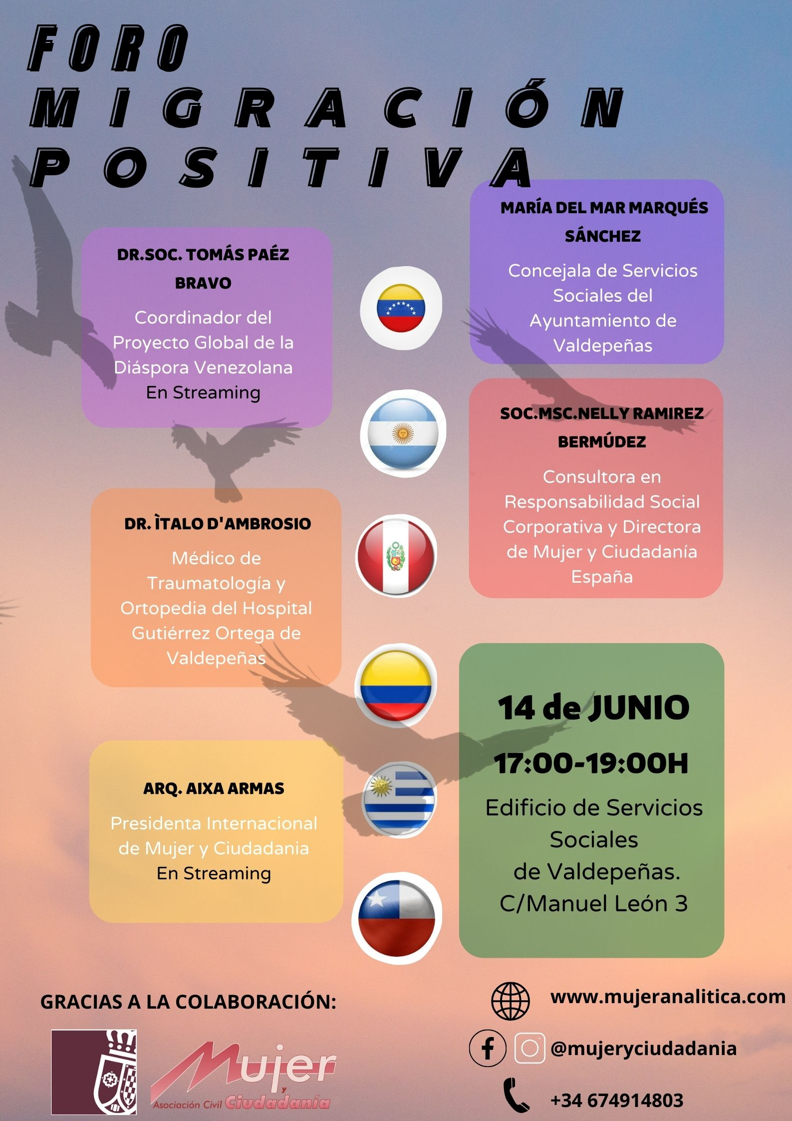 Valdepeñas celebra el Foro Migración Positiva Valdepeñas celebra el Foro Migración Positiva