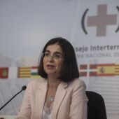 La ministra de Sanidad, Carolina Darias, comparece tras una reunión plenaria de carácter extraordinario del Consejo Interterritorial del SNS (CISNS), en el Palacio de la Generalitat Valenciana, a 15 de junio de 2022, en Valencia.