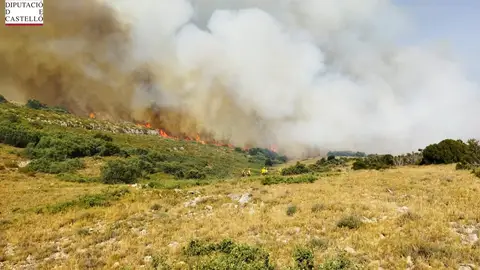 Incendio estabilizado en Xert