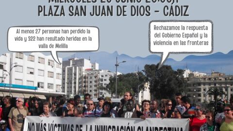 Cartel de la concentraci&oacute;n de la APDHA en C&aacute;diz