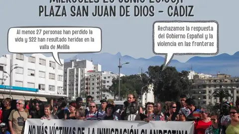 Cartel de la concentración de la APDHA en Cádiz Cartel de la concentración de la APDHA en Cádiz