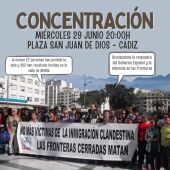 Cartel de la concentración de la APDHA en Cádiz