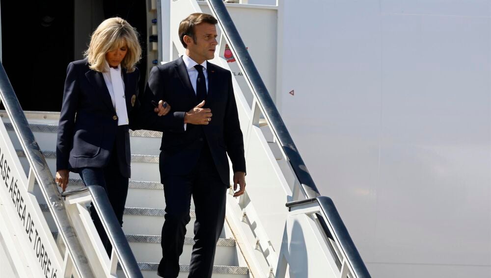 Macron a su llegada a Madrid para la cumbre de la OTAN