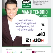 Lleno absoluto para el concierto de Manu Tenorio en Valdepeñas Lleno absoluto para el concierto de Manu Tenorio en Valdepeñas