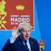 Boris Johnson durante la cumbre de la OTAN en Madrid