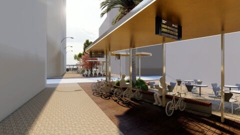 Simulación del intercambiador que se proyecta en el centro de Elche. Simulación del intercambiador que se proyecta en el centro de Elche.