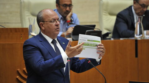 JOs&eacute; Antonio Monago, durante su intervenci&oacute;n esta ma&ntilde;ana