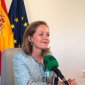 Nadia Calviño, ministra de Economía, durante su entrevista en Onda Cero