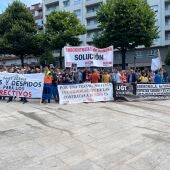 Trabajadores asturiano sse concentraron para protestar ante teresa Ribera