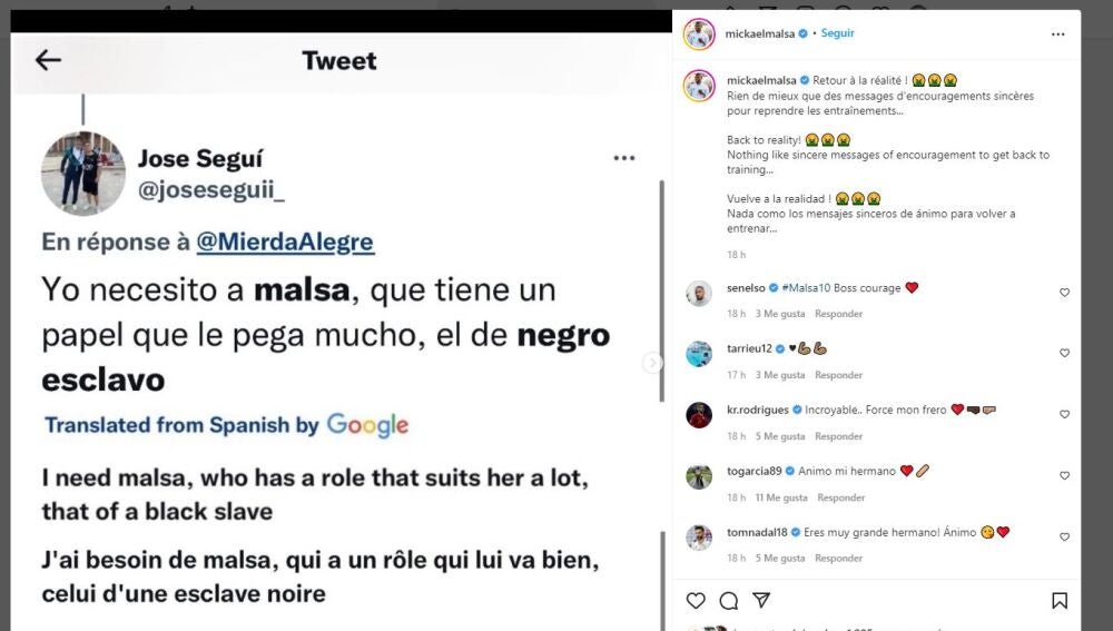 Malsa denuncia insultos racistas