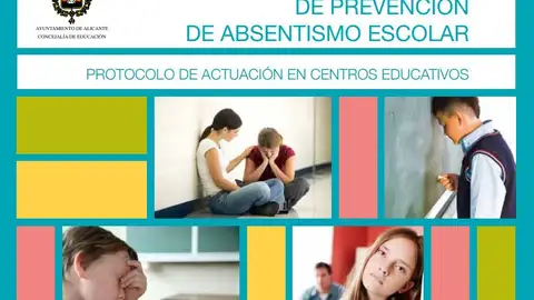 Cartel del Ayuntamiento de Alicante para combatir el absentismo escolar