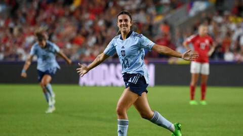 Marta Cardona celebra el gol ante Dinamarca en la Eurocopa Marta Cardona celebra el gol ante Dinamarca en la Eurocopa