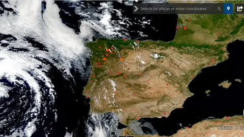 Mapa de los incendios en España en tiempo real