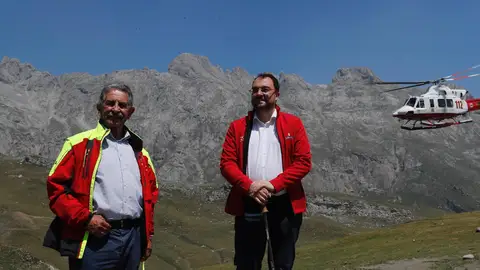Revilla y Barbón durante el simulacro Revilla y Barbón durante el simulacro