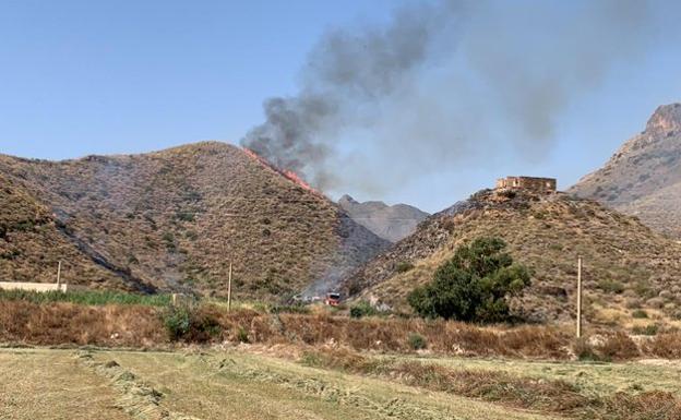 Incendio en Mojácar: los efectivos ya mantienen la zona controlada Incendio en Mojácar: los efectivos ya mantienen la zona controlada