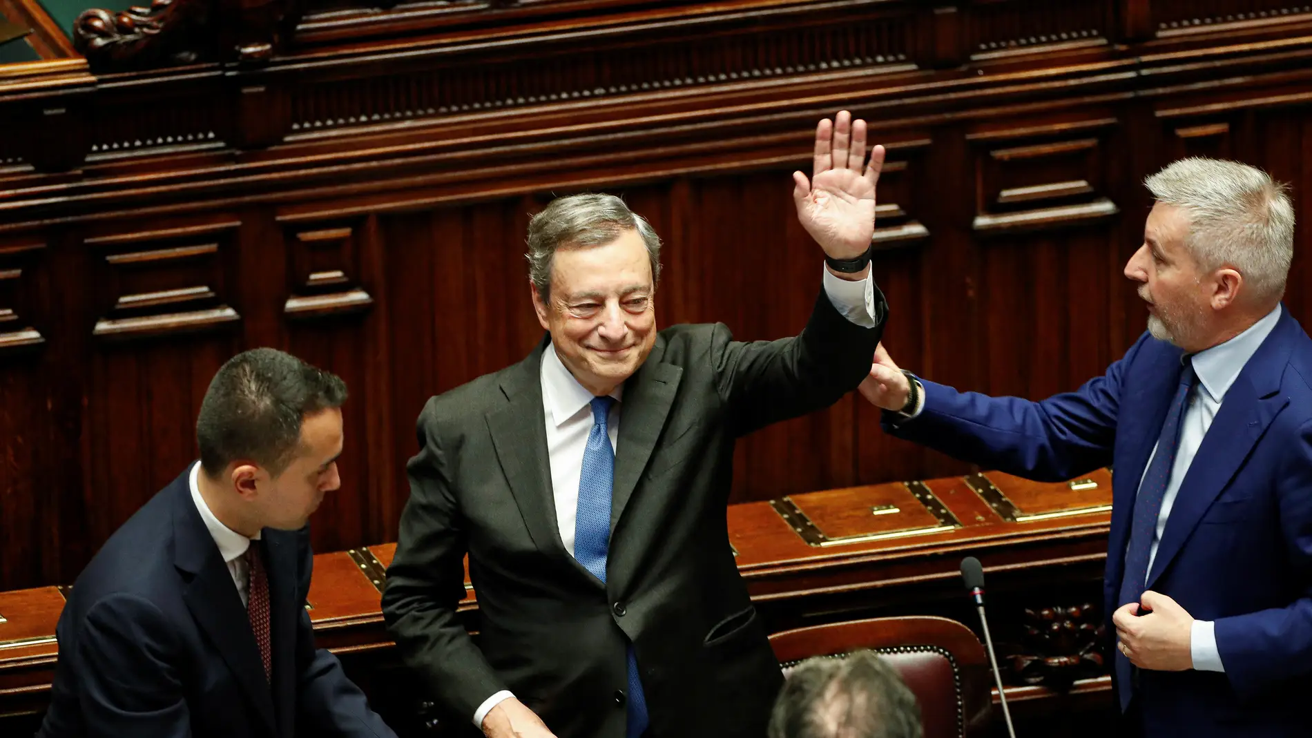 Mario Draghi se despide del Parlamento italiano