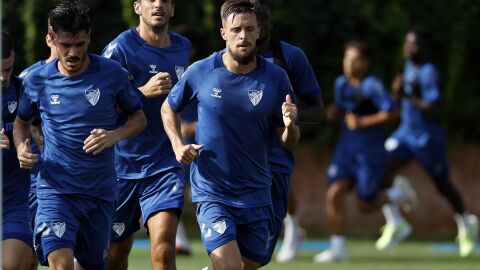 Genaro en un entrenamiento del M&aacute;laga CF