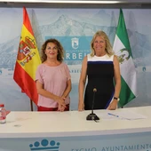 La alcaldesa, Ángeles Muñoz y la delegada de Derechos Sociales, Isabel Cintado, en la rueda de prensa posterior a la Junta de Gobierno Local La alcaldesa, Ángeles Muñoz y la delegada de Derechos Sociales, Isabel Cintado, en la rueda de prensa posterior a la Junta de Gobierno Local