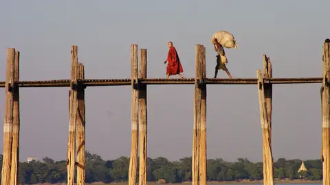 Birmania Myanmar Puente Monje Birmania Myanmar Puente Monje