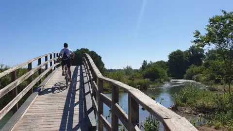 Archivo - Puente en el Parque Natural del Turia, a su paso por Riba-roja.