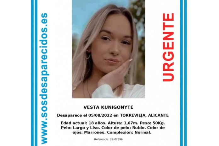 Se busca de forma urgente a uno joven lituana de 18 años desaparecida en Torrevieja Se busca de forma urgente a uno joven lituana de 18 años desaparecida en Torrevieja