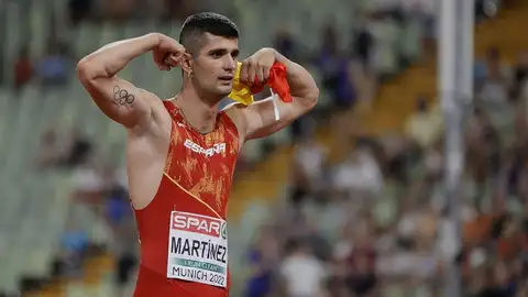 Asier Martínez tras conquistar el oro en Munich Asier Martínez tras conquistar el oro en Munich