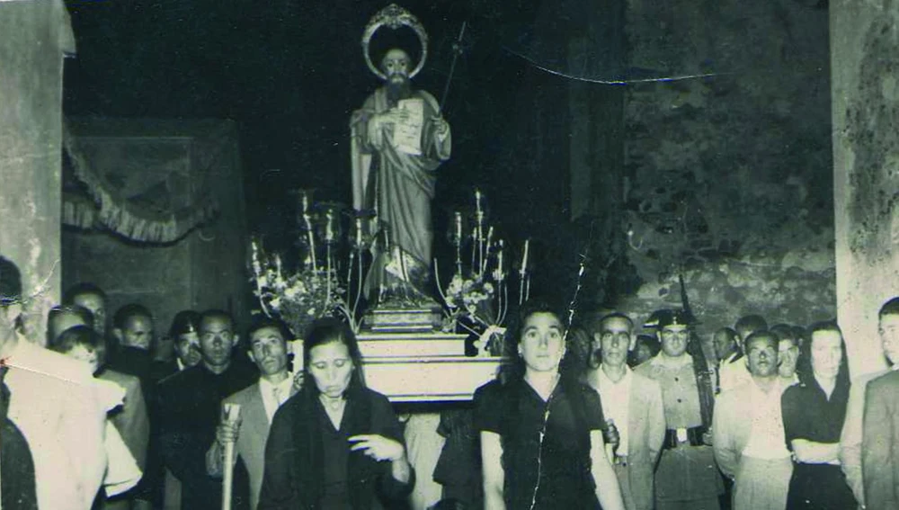 Un momento de las fiestas de San Antón en el siglo pasado 